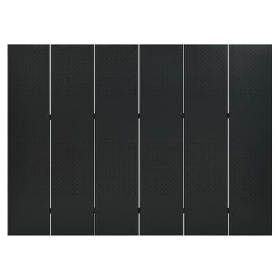 vidaXL Cloison de séparation 6 panneaux Noir 240x180 cm Acier