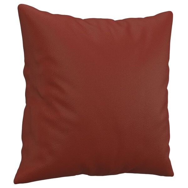 vidaXL Coussins d&eacute;coratifs lot de 2 Rouge bordeaux 40x40 cm Similicuir