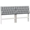 vidaXL T&ecirc;te de lit capitonn&eacute;e Gris clair 180 cm Pin massif