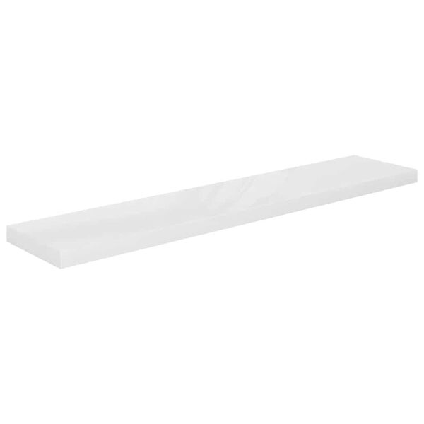 vidaXL &Eacute;tag&egrave;re murale flottante Blanc brillant 120x23,5x3,8 cm MDF