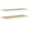 vidaXL Étagères flottantes 2 pcs chêne et blanc 80x23,5x3,8 cm MDF