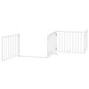 vidaXL Barri&egrave;re pour chien porte pliable 8panneaux blanc bois peuplier