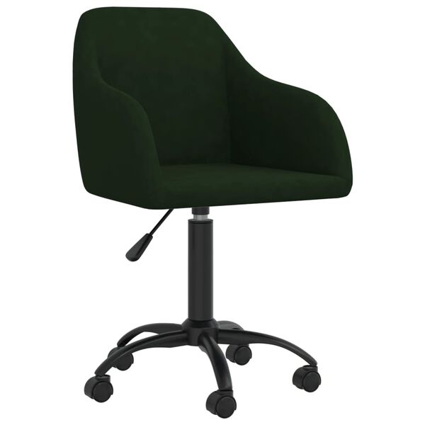 vidaXL Chaise pivotante de salle &agrave; manger Vert fonc&eacute; Velours
