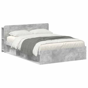 vidaXL Cadre de lit avec rangement Gris b&eacute;ton 140 x 190 cm