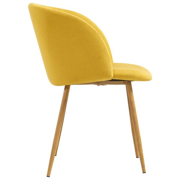 vidaXL Chaises &agrave; manger lot de 2 jaune tissu