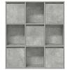 vidaXL Biblioth&egrave;que gris b&eacute;ton 89x24x101,5 cm bois d'ing&eacute;nierie