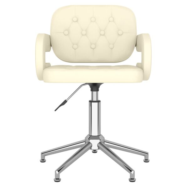 vidaXL Chaise pivotante de salle &agrave; manger Cr&egrave;me Similicuir