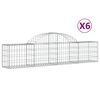 vidaXL Paniers &agrave; gabions arqu&eacute;s 6 pcs 200x30x40/60 cm Fer galvanis&eacute;