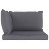 vidaXL Salon de jardin 4 pcs avec coussins anthracite