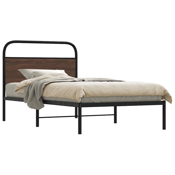 vidaXL Cadre de lit sans matelas 107x203 cm chêne marron