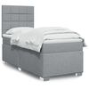 vidaXL Sommier &agrave; lattes de lit avec matelas gris clair 80x200 cm tissu