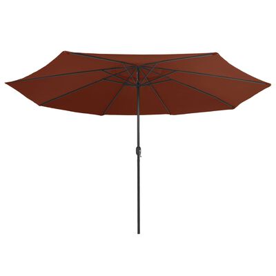 vidaXL Parasol de jardin avec mât en métal 390 cm terre cuite