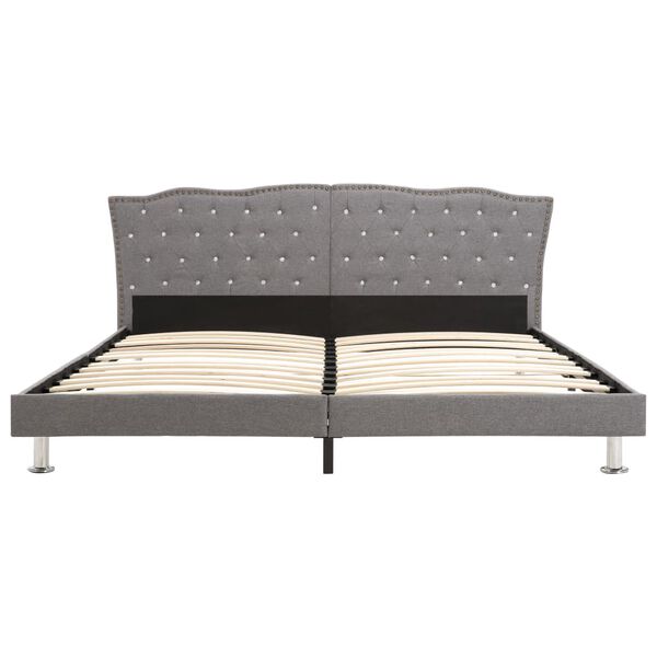 vidaXL Cadre de lit sans matelas gris clair tissu 180x200 cm