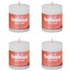 Bolsius Bougies pilier rustiques Shine 4 pcs 80x68 mm Blanc nuageux