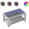 vidaXL Table basse avec LED gris b&eacute;ton 93x53x45 cm bois d'ing&eacute;nierie