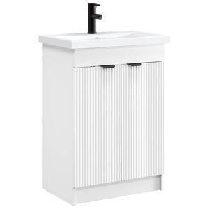 vidaXL Ensemble de mobilier de salle de bain Blanc 56 x 37,5 x 81 cm