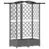 vidaXL Lit &Eacute;lev&eacute; avec Treillis et Toit Gris clair 124 x 40 x 123 cm PP