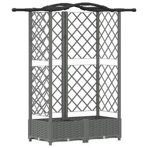 vidaXL Lit &Eacute;lev&eacute; avec Treillis et Toit Gris clair 124 x 40 x 123 cm PP