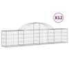 vidaXL Paniers &agrave; gabions arqu&eacute;s 12 pcs 200x30x40/60 cm Fer galvanis&eacute;