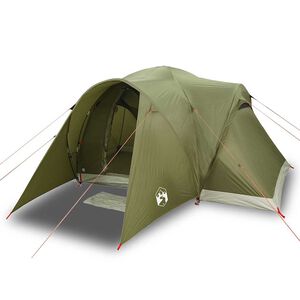 vidaXL Tente familiale &agrave; d&ocirc;me 6 personnes vert olive imperm&eacute;able