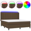 vidaXL Sommier &agrave; lattes de lit matelas et LED Marron fonc&eacute; 180x200cm