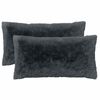 vidaXL Housse de coussin 2 pc HEERLEN Anthracite 40 x 80 cm Fleece PV
