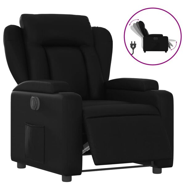 vidaXL Fauteuil inclinable &eacute;lectrique Noir Similicuir
