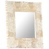 vidaXL Miroir Blanc 50x50 cm Bois de manguier massif