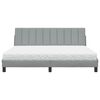 vidaXL Lit avec matelas Hanko gris clair 180x200 cm tissu