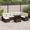 vidaXL Ensemble de canap&eacute; de jardin 9 pcs Marron Poly rotin