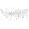 vidaXL Ensemble de salle &agrave; manger pour jardin 7 pcs Blanc Aluminium