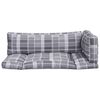vidaXL Coussins de palette 3 pcs carreaux gris tissu