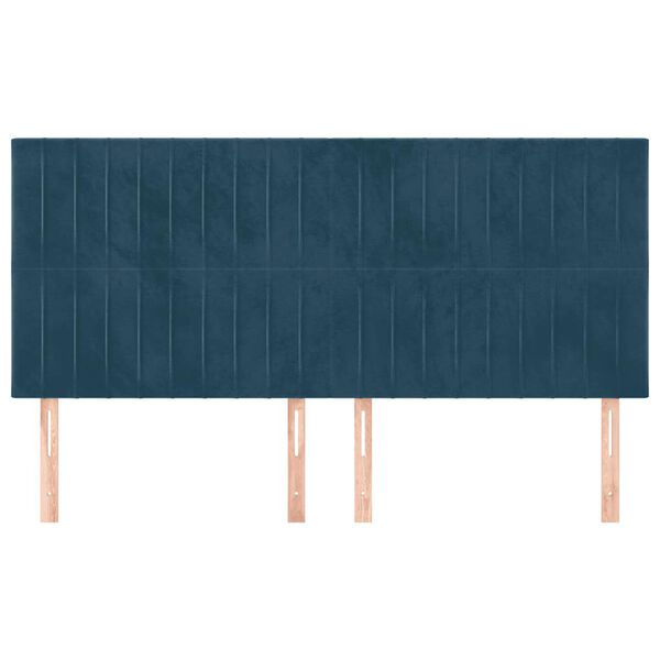 vidaXL T&ecirc;te de lit Bleu fonc&eacute; 160 x 5 x 118/128 cm Velours