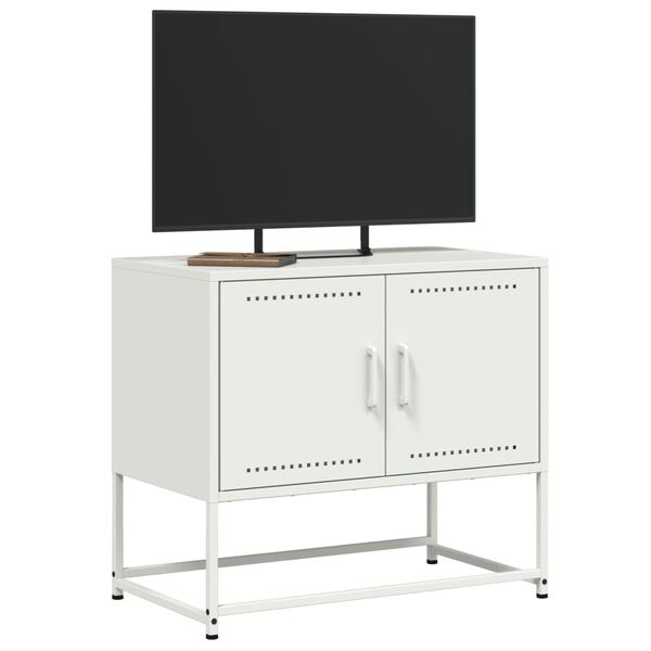 vidaXL Meuble TV blanc 68,5x39x60,5 cm acier