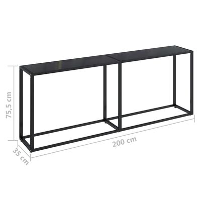 vidaXL Table console Noir 200x35x75,5 cm Verre trempé