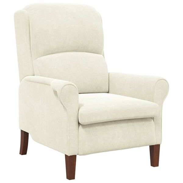 vidaXL fauteuil Cr&egrave;me 76 x 94 x 102 cm Velours