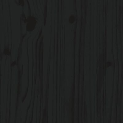 vidaXL Cadre de lit Bois de pin massif 120x200 cm Noir