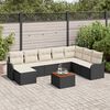 vidaXL Ensemble de canapé de jardin 9 pcs Noir et blanc