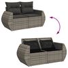 vidaXL Salon de jardin avec coussins 7 pcs gris r&eacute;sine tress&eacute;e