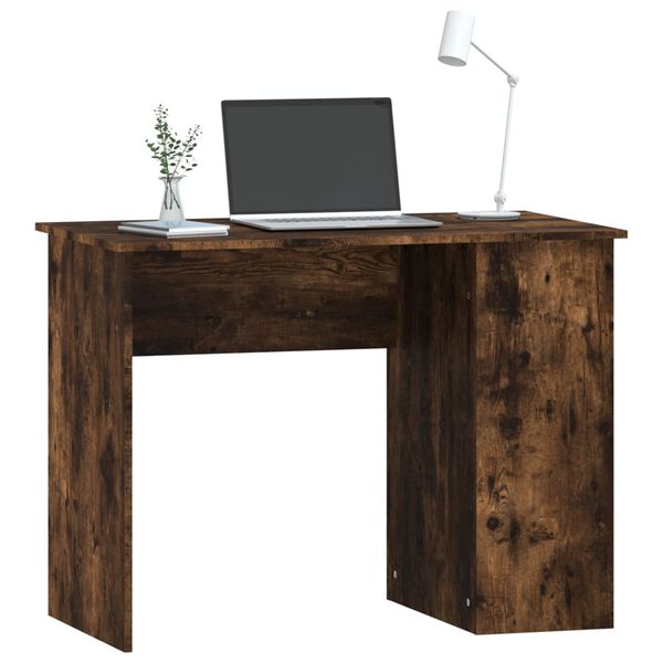vidaXL Bureau ch&ecirc;ne fum&eacute; 100x55x75 cm bois d'ing&eacute;nierie