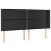 vidaXL T&ecirc;te de lit avec oreilles Noir 203x16x118/128 cm Similicuir