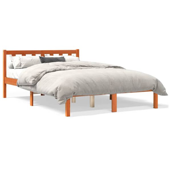 vidaXL Cadre de lit sans matelas cire marron 140x190cm bois pin massif