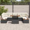 vidaXL Ensemble de canap&eacute; de jardin 8 pcs Noir Poly rotin