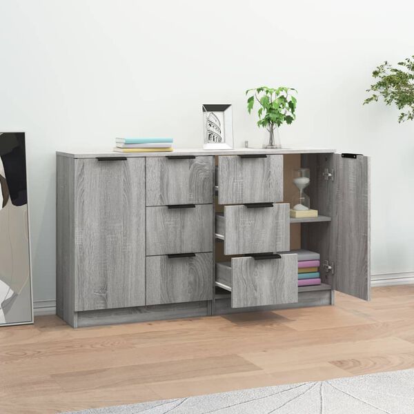 vidaXL Buffets 2 pcs Sonoma gris 60x30x70 cm Bois d'ing&eacute;nierie