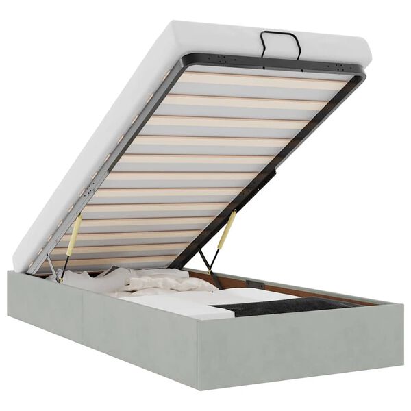 vidaXL Cadre de lit ottoman sans matelas gris clair 90x190 cm velours