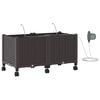 vidaXL Porte-plante de jardin avec irrigation et roues 2 pc Marron PP