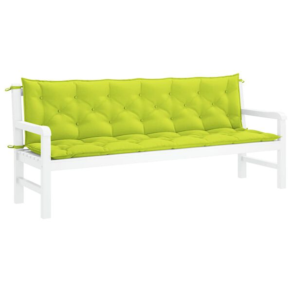 vidaXL Coussin de banc de jardin vert vif 200x(50+50)x7cm tissu oxford