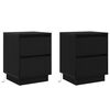 vidaXL Cabinet de chevet 2 pcs Ch&ecirc;ne noir 39 x 34,5 x 50 cm