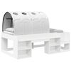 vidaXL Cadre de lit avec tunnel 3 pcs Blanc Bois d&rsquo;ing&eacute;nierie