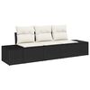 vidaXL Ensemble de canap&eacute; de jardin 3 pc Noir et Cr&egrave;me polyrotin